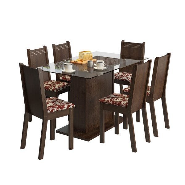 Conjunto Sala de Jantar Mesa e 6 Cadeiras Gales Madesa - 5