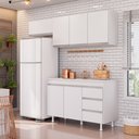 Ver imagem 2 de Cozinha Planejada Lux 3 Peças 100%mdf com Balcão Gabinete Tampo 120cm 3 Gavetas Branco - Desk Design
