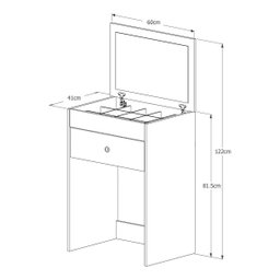 Penteadeira Maquiadora Porta Maquiagem com Banqueta Branca Casa e Bebê Shop Branco - 5