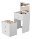 Ver imagem 4 de Penteadeira Maquiadora Porta Maquiagem com Banqueta Branca Casa e Bebê Shop Branco
