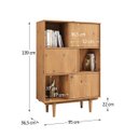 Ver imagem 4 de Armário Madeira Livros 3 Nichos Fecho Toque Madeira Freijó Simona Idimex