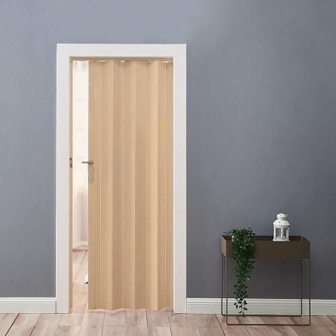 Porta Sanfonada 90cm Bege Vitesse Ferragem Obra Construcao U
