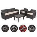 Ver imagem 4 de Conjunto de Sofá Jardim Rattan 5 Lugares Syberflex Confort com Mesa e Almofadas
