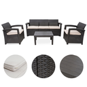Ver imagem 1 de Conjunto de Sofá Jardim Rattan 5 Lugares Syberflex Confort com Mesa e Almofadas
