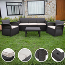 Ver imagem 2 de Conjunto de Sofá Jardim Rattan 5 Lugares Syberflex Confort com Mesa e Almofadas