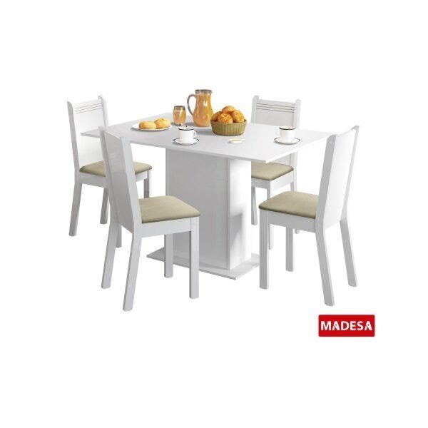 Conjunto Sala de Jantar Mesa e 4 Cadeiras Lexy Madesa - 3