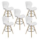 Ver imagem 1 de Kit 5 Banquetas Slim Eiffel Wood Estofada