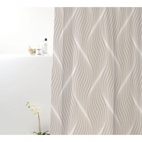 Cortina Box Poliéster Ondas Cinzas 198x180cm - Uzoo Cortina Box Poliester Ondas Cinza 828908