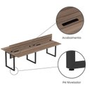 Ver mais imagens de Plataforma Dupla Escrivaninha Tub Corporativa Light 4 Lugares 240cm Industrial Walnut e Preto