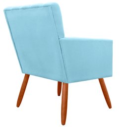 Kit 2 Poltrona Decorativa Miami Turquesa para Sala de Estar Recepção - 3