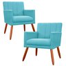 Kit 2 Poltrona Decorativa Miami Turquesa para Sala de Estar Recepção - 1