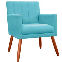 Kit 2 Poltrona Decorativa Miami Turquesa para Sala de Estar Recepção - 2