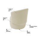 Ver imagem 6 de Kit Poltrona e Namoradeira Aisha Orgânica Suede Bege Claro - Desk Design