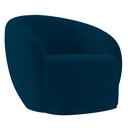 Ver imagem 4 de Sofá 3 Lugares Living 180cm e 1 Poltrona Giratória Garbin K04 Veludo Azul Marinho - Mpozenato