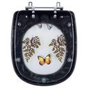Ver imagem 1 de Acento Sanitário Poliester Decorado Borboleta Paris Preto para Vaso Ideal Standard