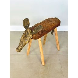 Banco em Madeira Tatu - Mestre Gilson - Artesanal - 1