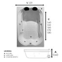 Ver imagem 3 de Banheira Dupla Tulipa Combate com Hidro em Acrílico