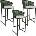 Ver imagem 1 de Kit 03 Banqueta Para Área Gourmet Cozinha Varanda Corda Náutica Sunset D04 Verde - Lyam Decor
