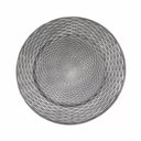 Ver imagem 1 de Sousplat Redondo Rattan Prateado 7041 - Mimo Style