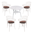 Ver imagem 1 de Conjunto de Mesa para Jardim 4 Cadeiras Viena Aluminio Fundido + Almofadas