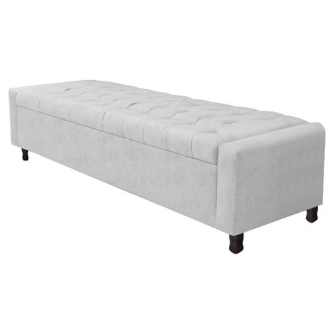 Calçadeira Baú Queen Everest P02 160cm para Cama Box Corano - Doce Sonho Móveis Branco