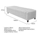 Ver imagem 4 de Calçadeira Baú Queen Everest P02 160cm para Cama Box Corano - Doce Sonho Móveis Branco
