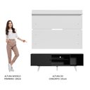 Ver imagem 6 de Rack Madesa Dubai e Painel para TV até 65 Polegadas com Pés Preto/Branco 8N09 Cor:Preto/Branco