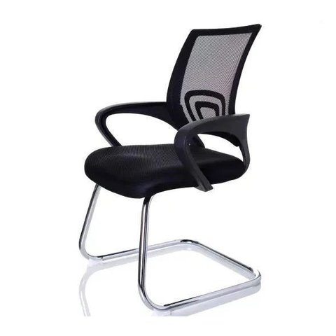 Cadeira Interlocutor Fixa Escritório tela mesh Wave Pierre Preta W-120a