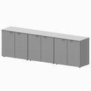 Ver imagem 2 de Armário Baixo Escritório 6 Portas C/ Chave 240 Cm F5 Office Cor:cinza