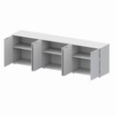 Ver imagem 4 de Armário Baixo Escritório 6 Portas C/ Chave 240 Cm F5 Office Cor:cinza