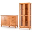 Ver imagem 1 de Cristaleira 2 Pts Vidro Slim e Buffet Aparador 120 cm Bella