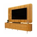 Ver imagem 2 de Painel com Bancada 241cm Avatar para Tv até 75 com Led e Detalhes Dourados Mel G18 - Gran Belo