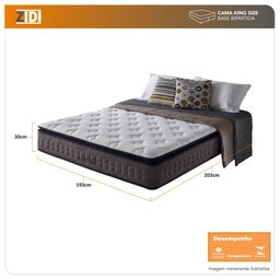 Colchão King Anjos Super Size Molas Ensacadas Nashville 193x203x30cm - 2