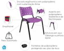 Ver imagem 7 de Kit com 8 Cadeiras Iso para Escola Escritório Comércio Roxa Base Preta