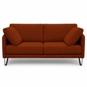 Ver imagem 5 de Sofá Sala de Estar Atena Fixo Pés de Ferro 194cm 3 Lugares Linho Terracota M1 - Monari Design
