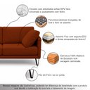 Ver imagem 3 de Sofá Sala de Estar Atena Fixo Pés de Ferro 194cm 3 Lugares Linho Terracota M1 - Monari Design
