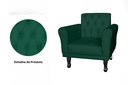 Ver imagem 2 de Poltrona Decorativa Classic Suede Verde Pés Madeira Ms Decor