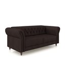 Ver imagem 2 de Sofá Living Sala de Estar Stanford Chesterfield 2 Lugares 180cm Pés de Madeira Couro Marrom G58 - Gr