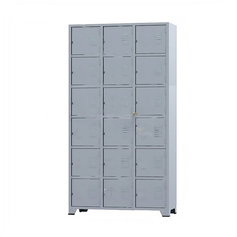 Armário Roupeiro De Aço 18 Portas Para Vestiário Academia Locker Cinza