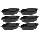 Ver imagem 1 de Jogo 6 Travessas Oval Preta 800ml Plástico Baixelas Servir Cozinhas Restaurantes Buffets Coza Uno