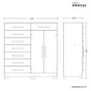 Ver imagem 4 de Cômoda Roupeiro Grande Verona 8 Gavetas Cinamomo com Pés Albatroz