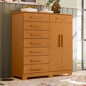 Cômoda Roupeiro Grande Verona 8 Gavetas Cinamomo com Pés Albatroz