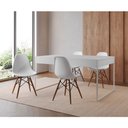 Ver imagem 1 de Mesa Jantar Industrial Retangular Filadélfia Branca 137x90cm Base Ferro Branco com 4 Cadeiras Branca