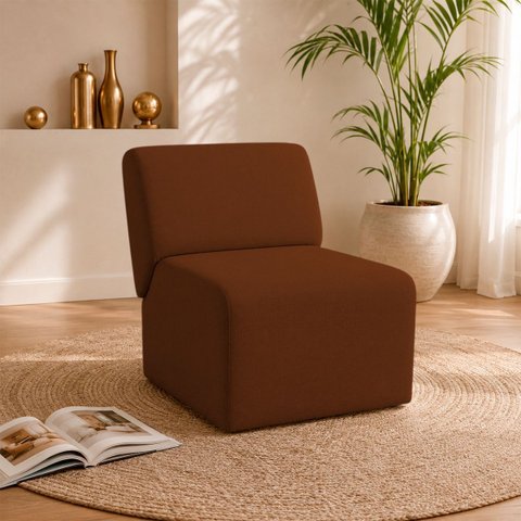 Poltrona Decorativa Zoe Orgânica para Sala Recepção Hall Moderna Minimalista Luxo Linho Premium Easy