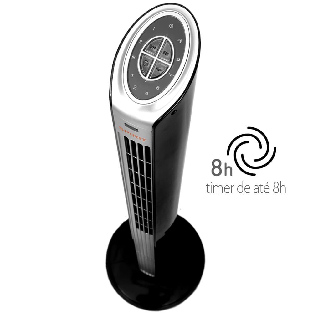 Ventilador Torre Spirit Maxximos Elegant Ts1200 Preto Prata 127v - 6