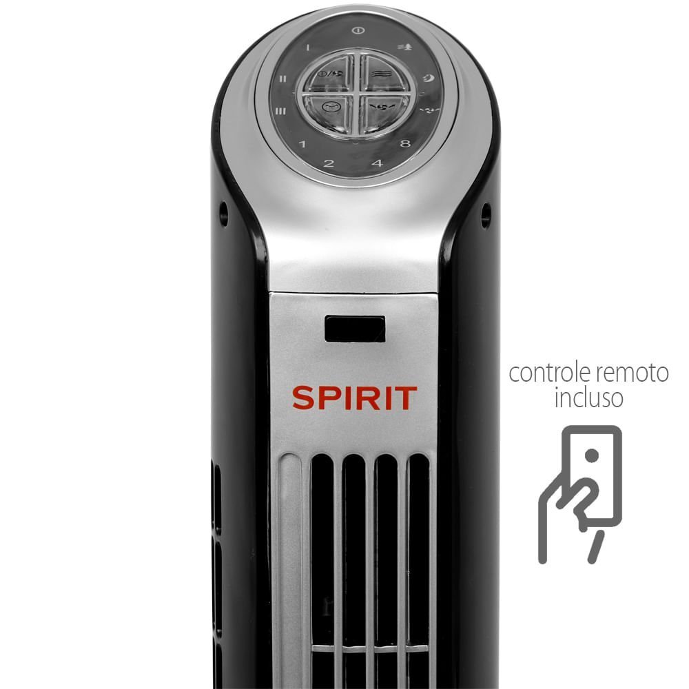 Ventilador Torre Spirit Maxximos Elegant Ts1200 Preto Prata 127v - 5