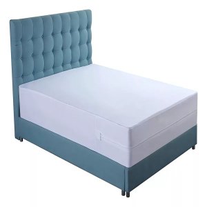 Capa Colchão Casal Padrão Branco Hospitalar Pousada Ziper