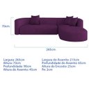 Ver imagem 3 de Sofá Modular Celinne Luxuoso Sala de Estar Decoração Luxo 265cm Suede