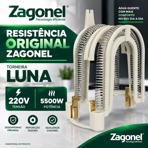 Resistência Original Torneira Luna Zagonel 5500W 220V 220V 5500W