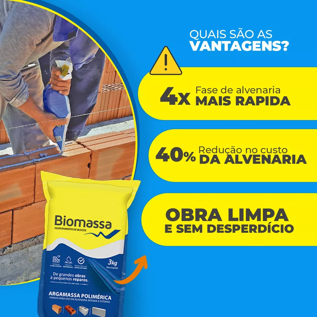 Biomassa Assentamento de Bloco 25kg (6 Unidades) - Biomassa do Brasil - 4